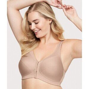 Glamorise 48D Bra Tan Nude MagicLift Front Close Posture Back Wire Free 1265